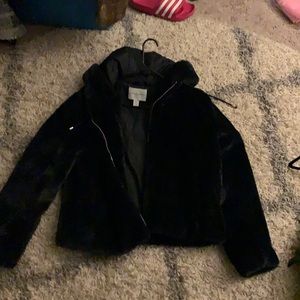 Carolina Belle teddy jacket with zip and hood navy blue